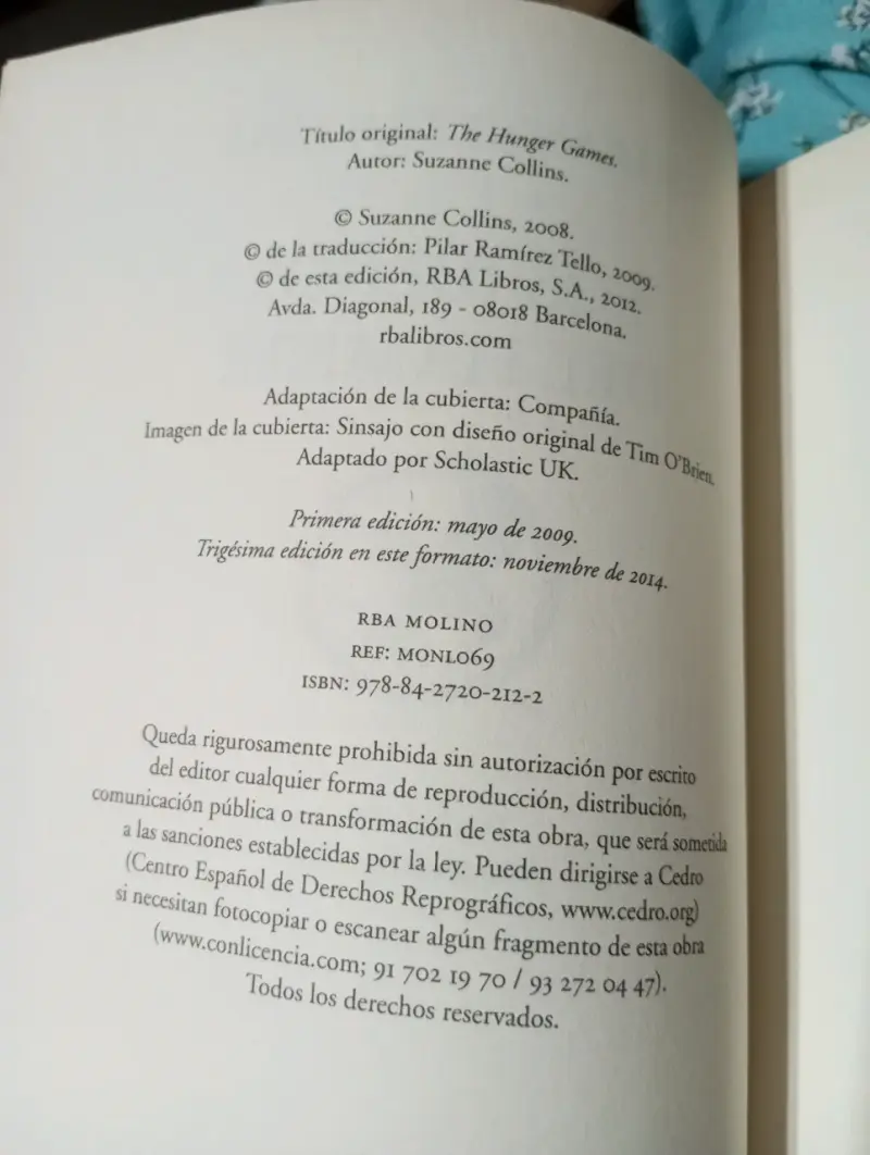 Libro 'Los Juegos del Hambre' de Suzanne Collins - 2