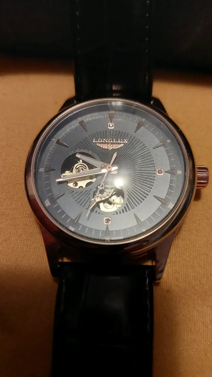 Reloj Longlux automático con correa de cuero - 1