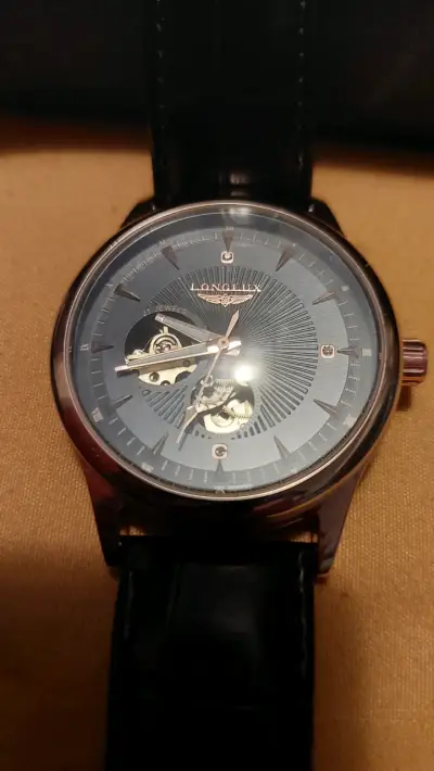 Reloj Longlux automático con correa de cuero - miniatura 1
