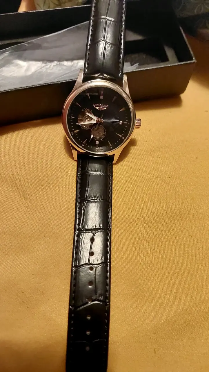 Reloj Longlux automático con correa de cuero - 2