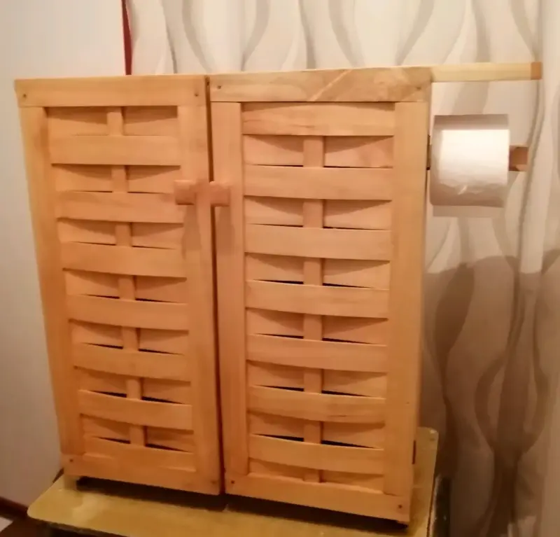 Mueble organizador de baño de Madera de Ciprés - 2