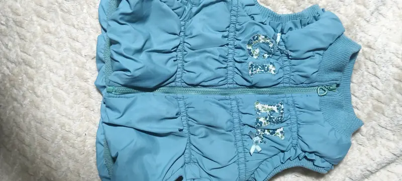 Chaqueta sin mangas azul para niña - 5