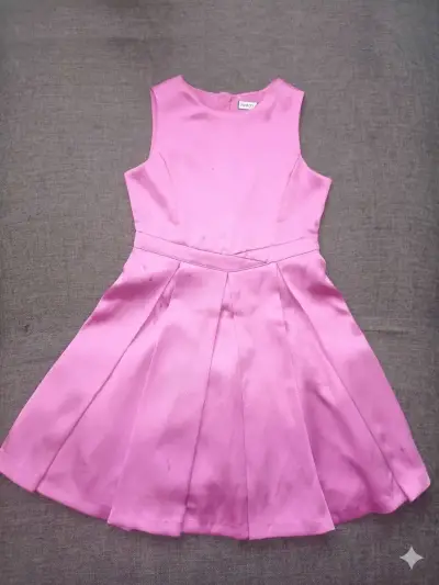 Vestido rosa sin mangas para niña - miniatura 1