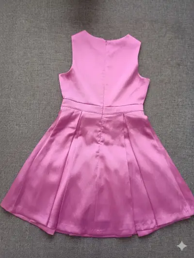 Vestido rosa sin mangas para niña - miniatura 2