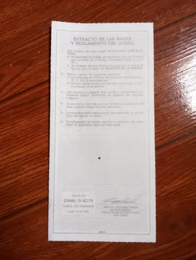 Boleto de lotería Tincazoo sorteo 309 - miniatura 2
