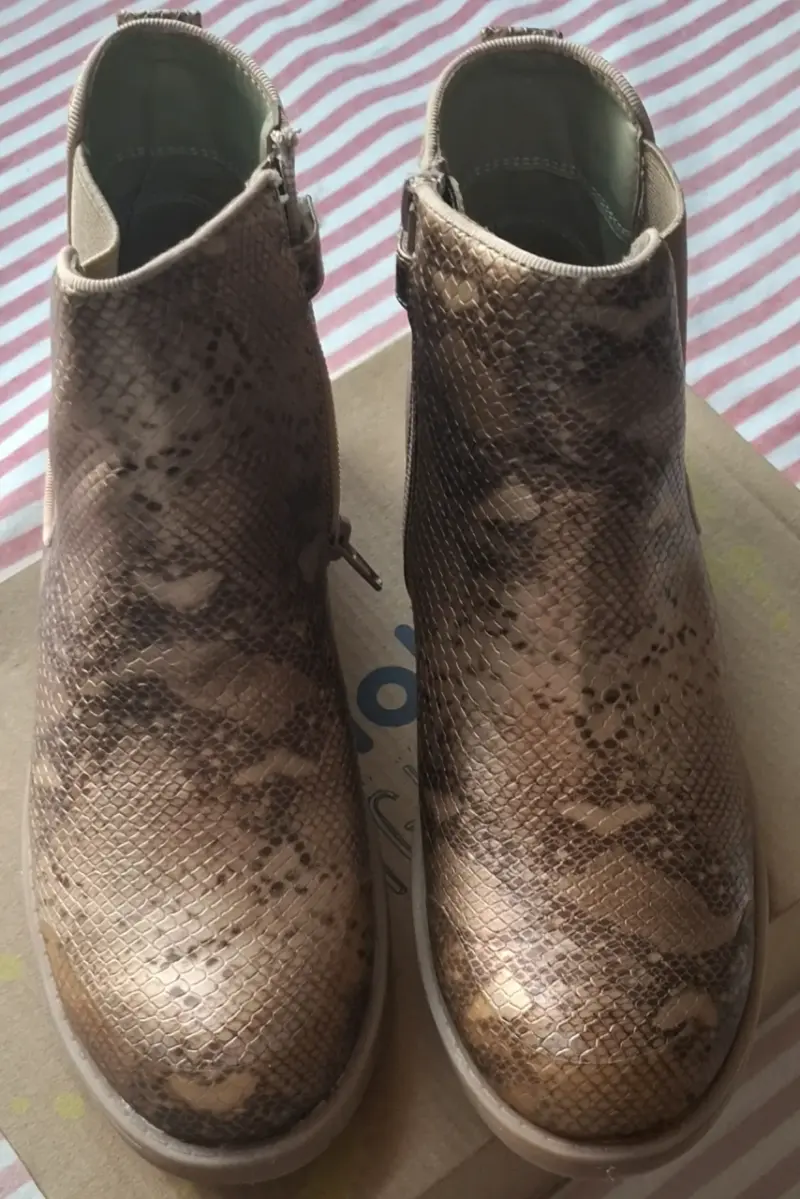 Botines de cuero estilo serpiente Colloky - 2