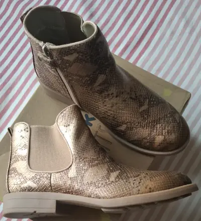 Botines de cuero estilo serpiente Colloky - miniatura 3