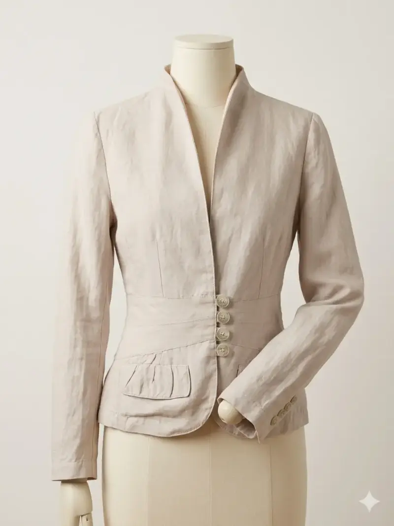 Blazer beige de lino para mujer Marquis - 1