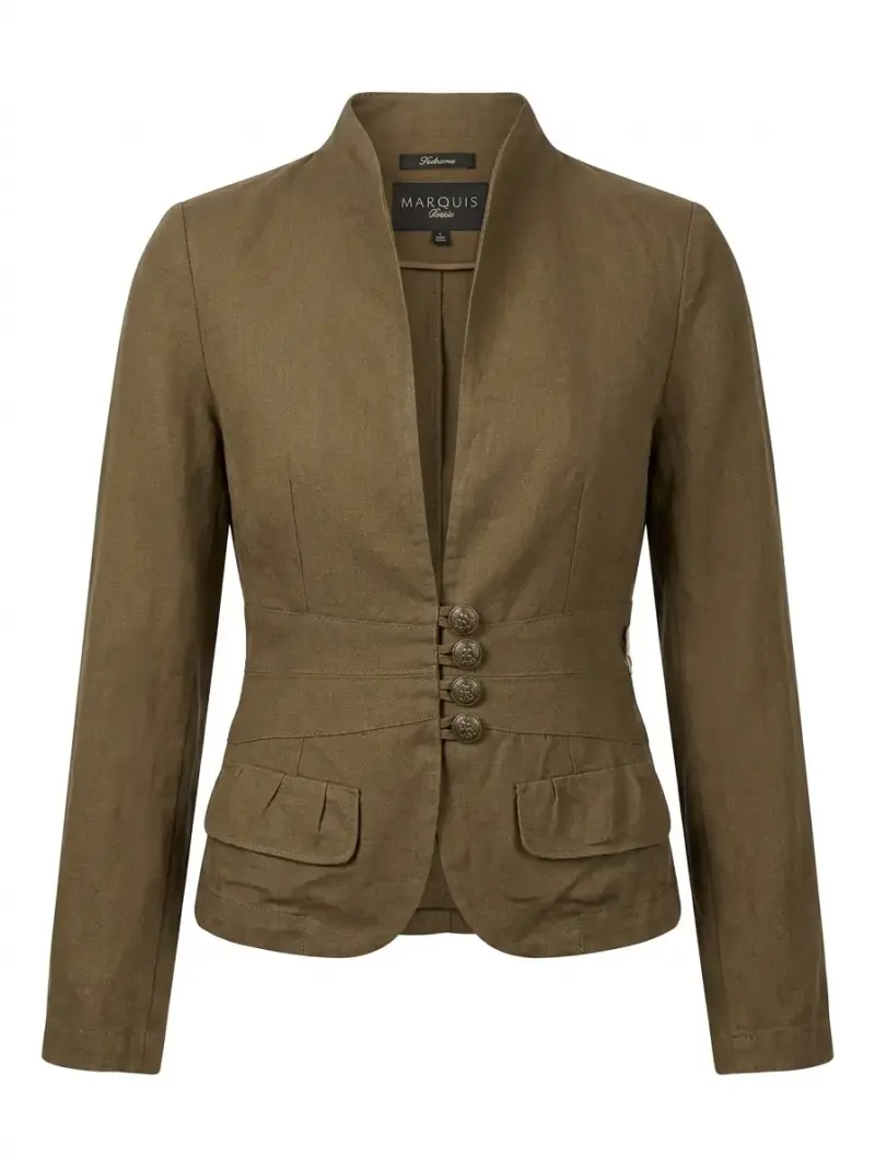Blazer beige de lino para mujer Marquis - 2