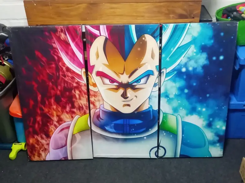 Tríptico decorativo de Vegeta Super Saiyan - 1