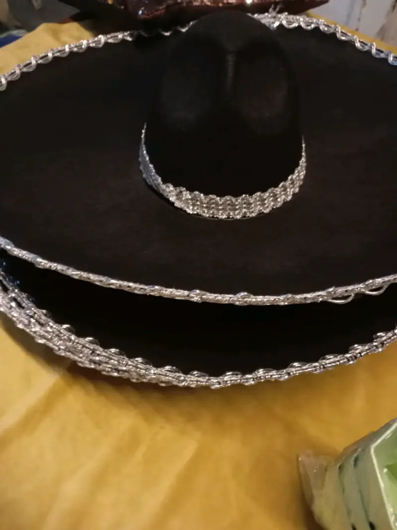 Sombrero charro mexicano negro con bordado
