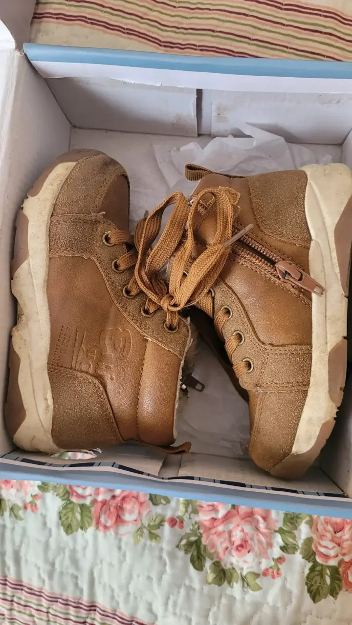 Botines de cuero marrón para niños - 1
