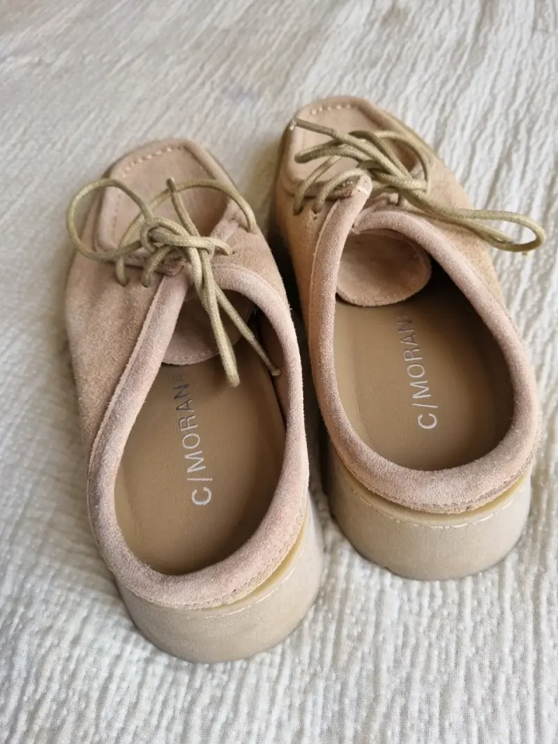 Zapatos de gamuza beige con plataforma - 2