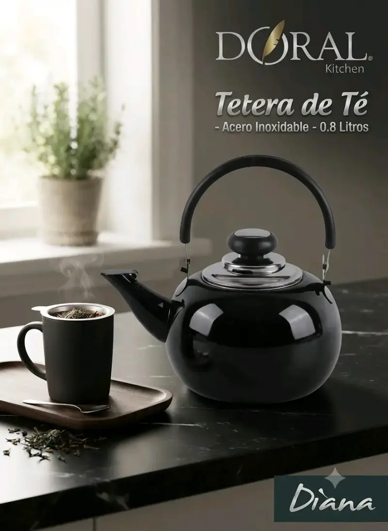 Tetera de té Doral azul 0.8L acero inoxidable - 3