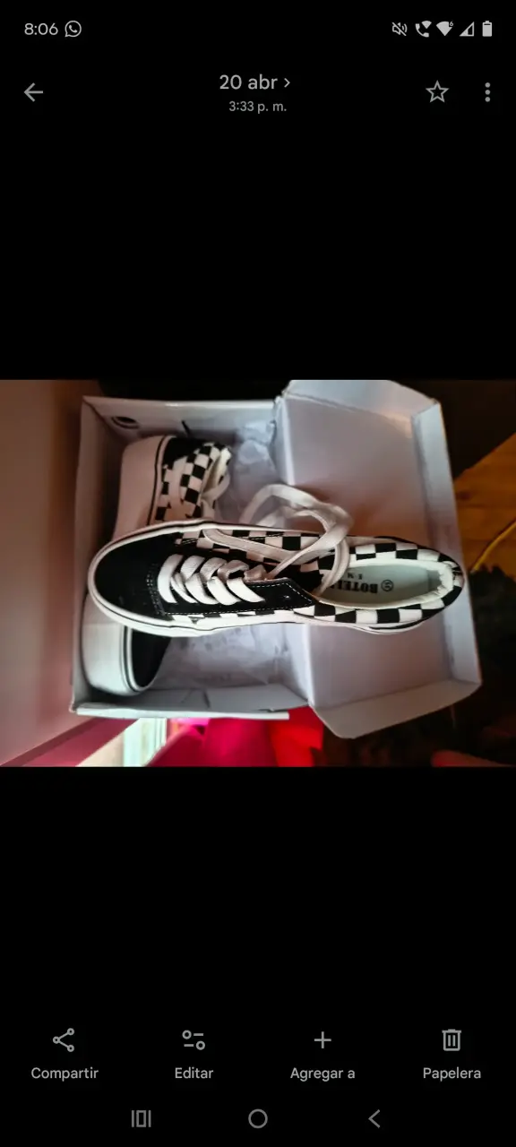 Zapatillas de lona a cuadros blanco y negro - 1