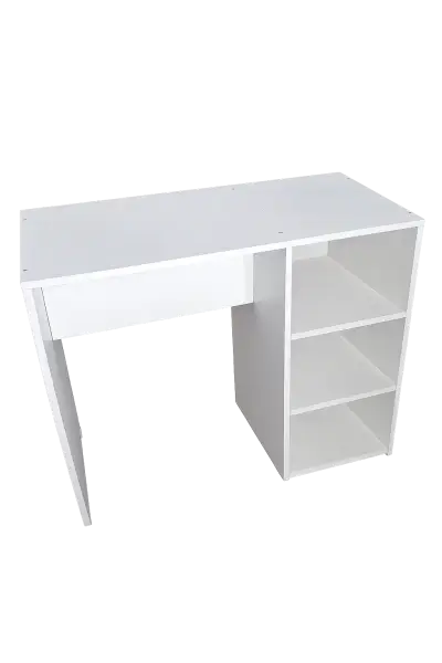 Escritorio blanco con estantes integrados - miniatura 2