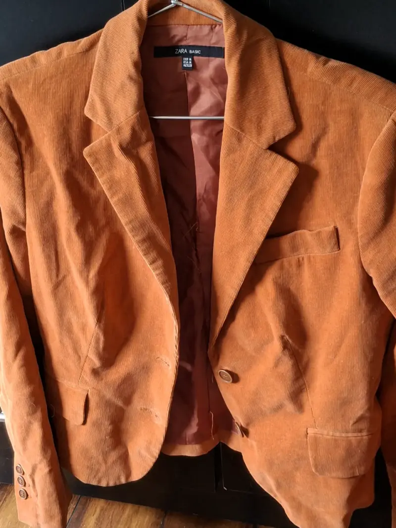 Blazer de pana Zara Basic color terracota