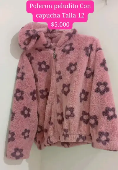 Polerón peludito con capucha talla 12 - miniatura 1