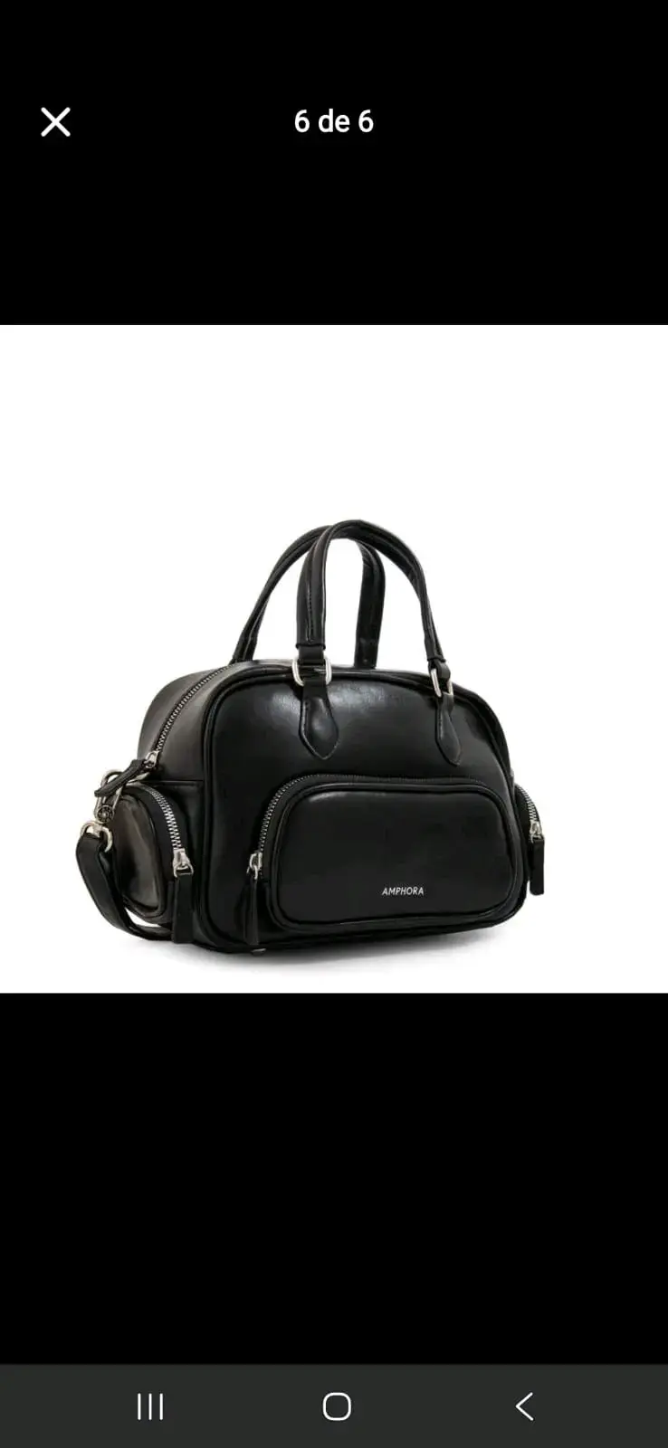 Bolso negro Amphora con múltiples compartimentos - 1