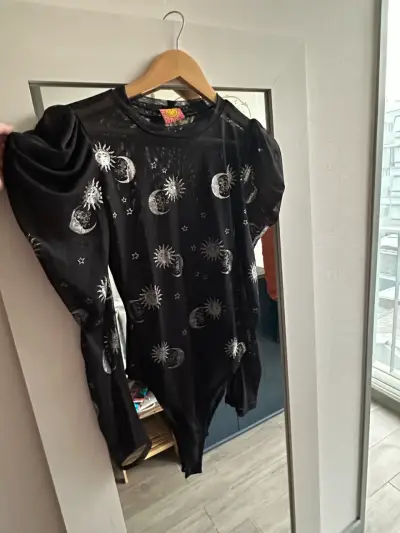 Body negro transparente con estampado lunar - miniatura 2
