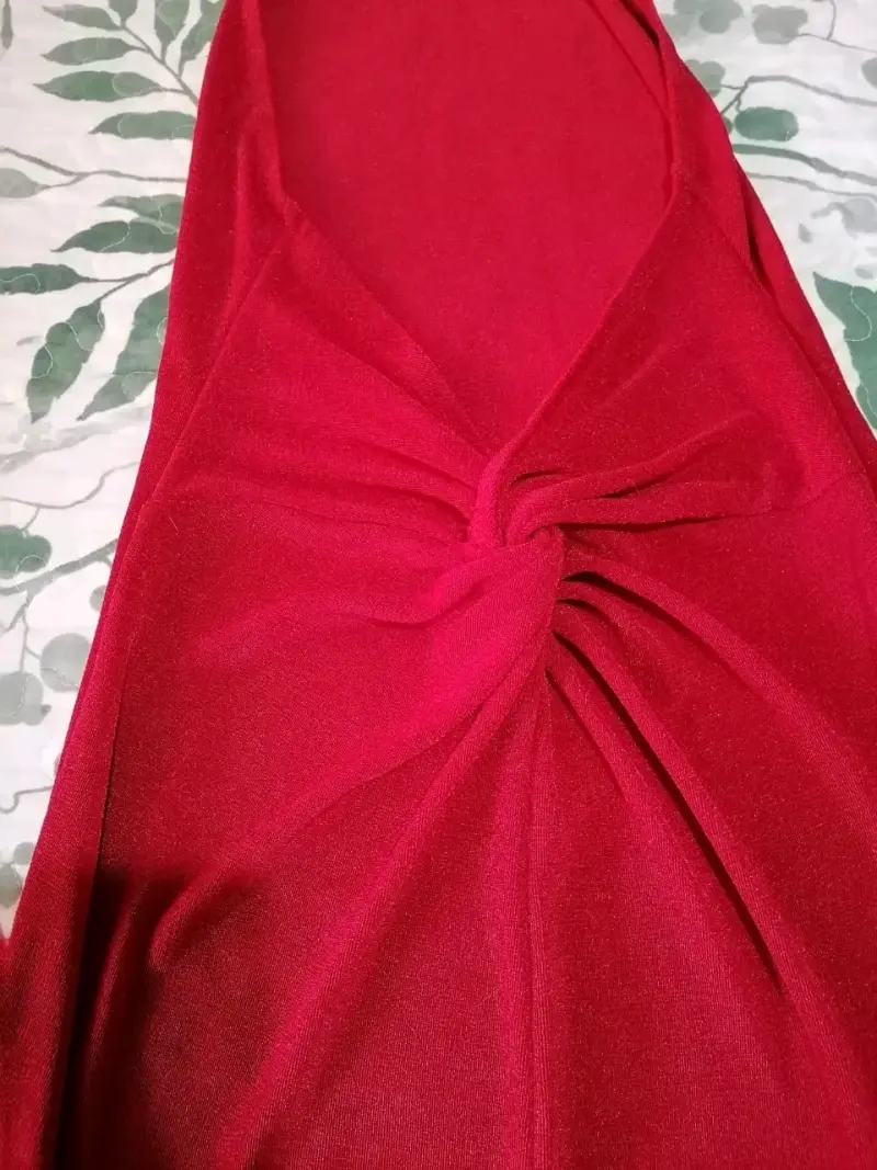 Vestido Rojo Elegante sin mangas - 4