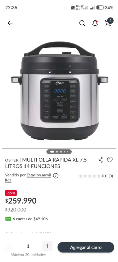 Olla a presión eléctrica Oster multifuncional - miniatura 6
