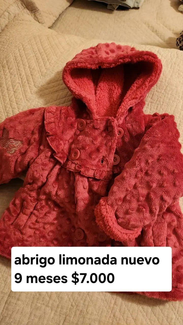 Abrigo de bebé con capucha rosa marca limonada - 2