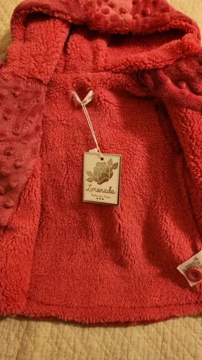 Abrigo de bebé con capucha rosa marca limonada - miniatura 5
