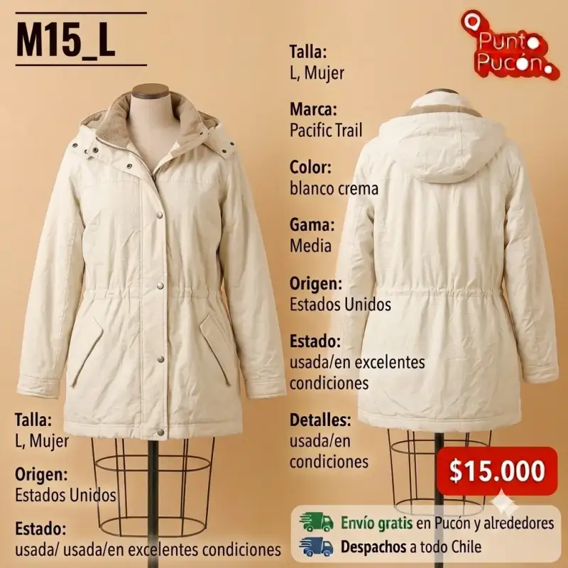 Parka Pacific Trail mujer blanco crema