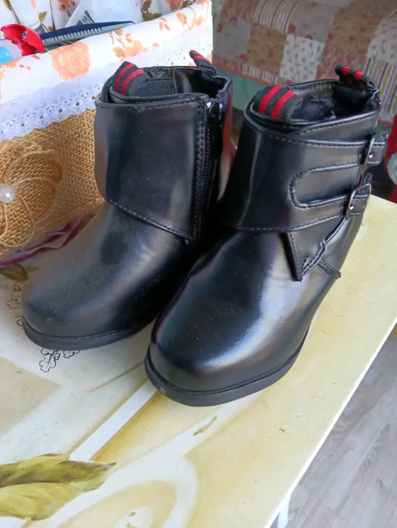 Botin negro para huaso de cuero niños - 1