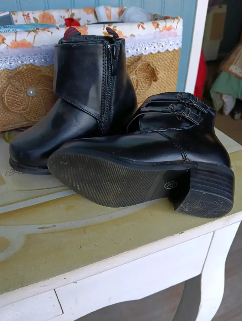 Botin negro para huaso de cuero niños - 2