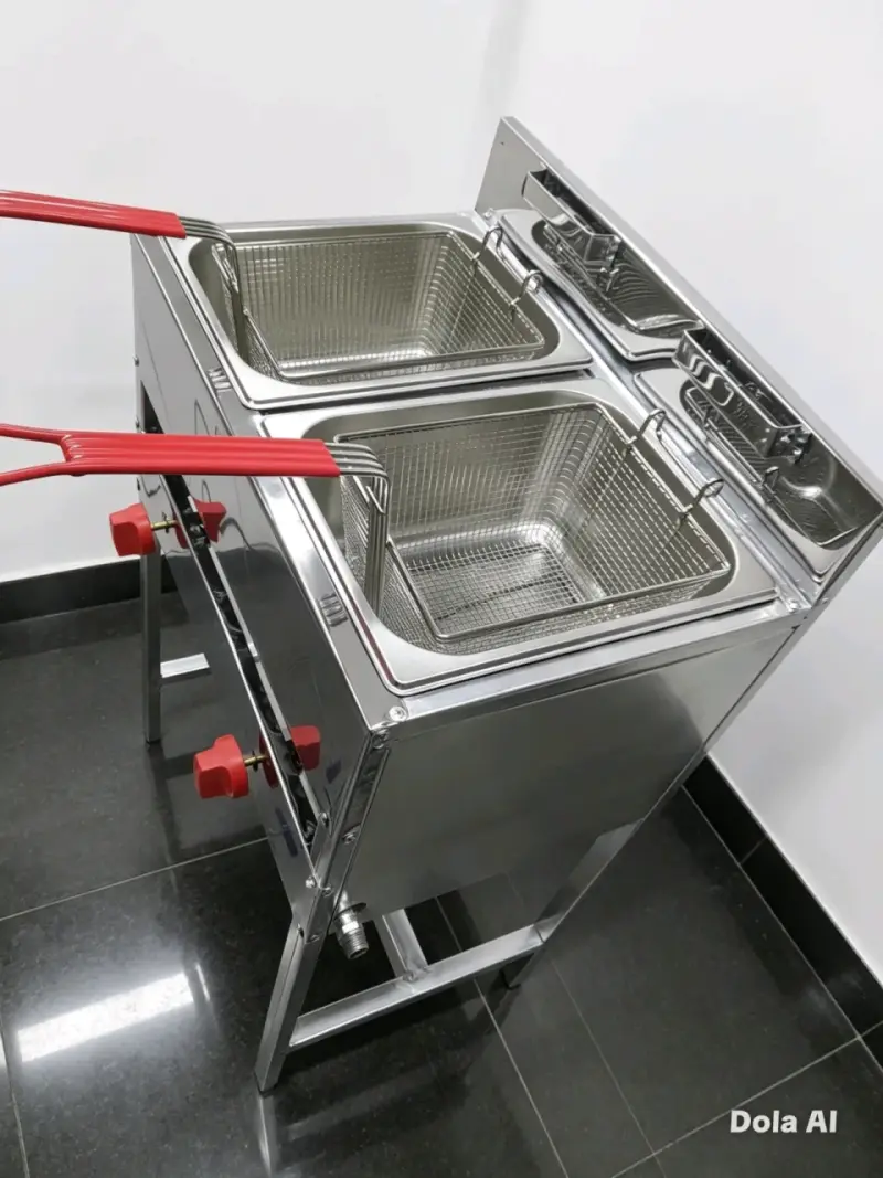 Freidora industrial de acero inoxidable doble - 2