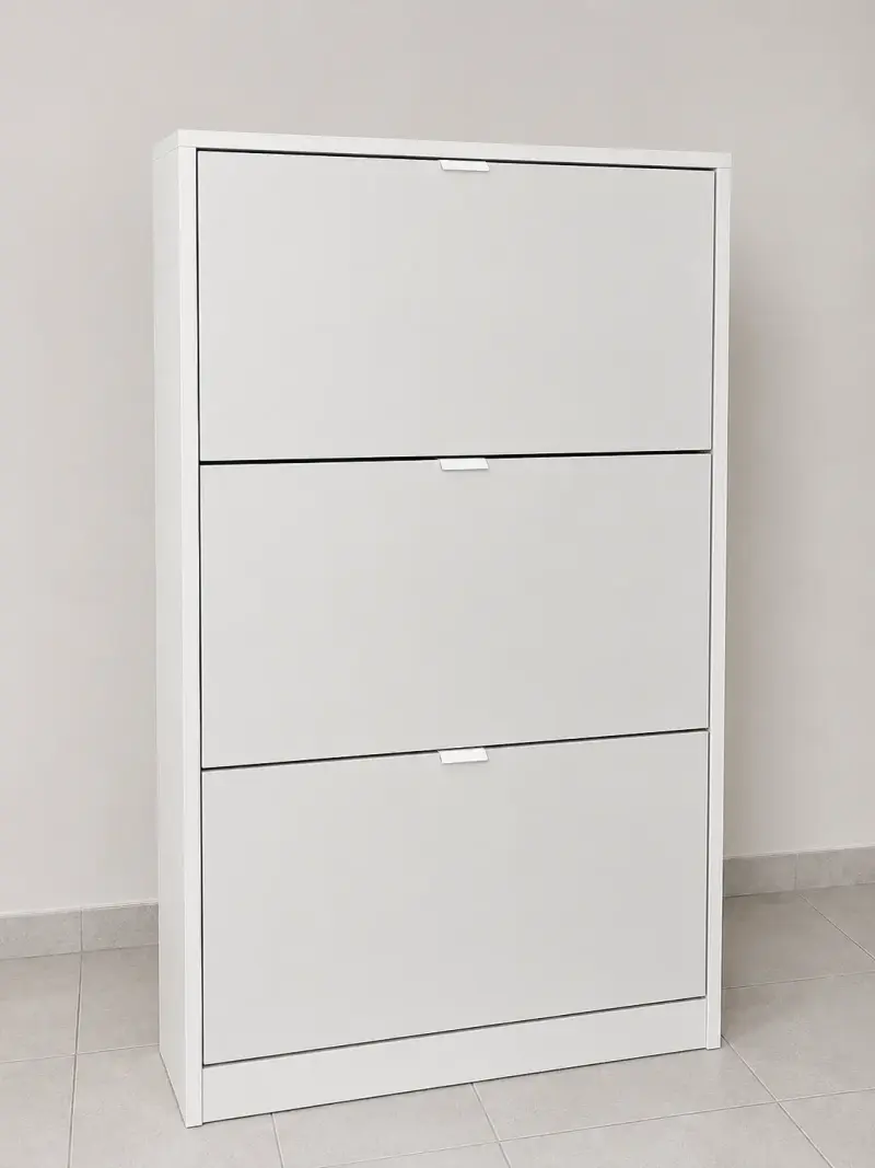 Zapatero con espejo blanco moderno - 3