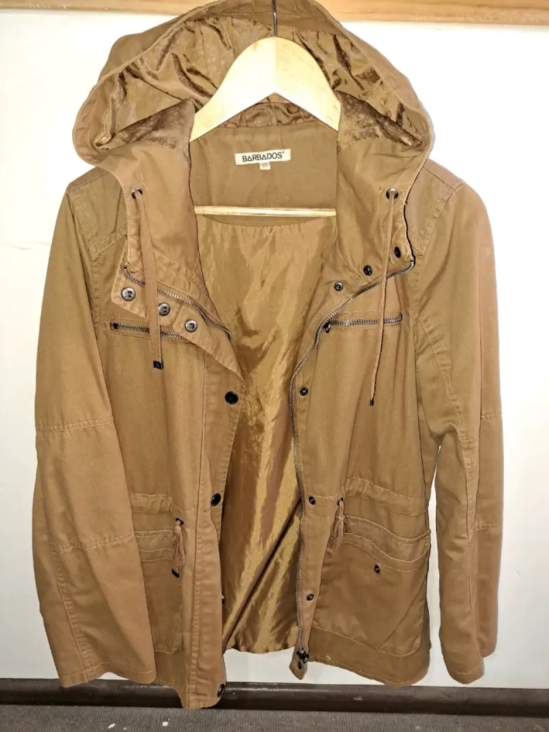 Parka M marrón con capucha Barbados - 1