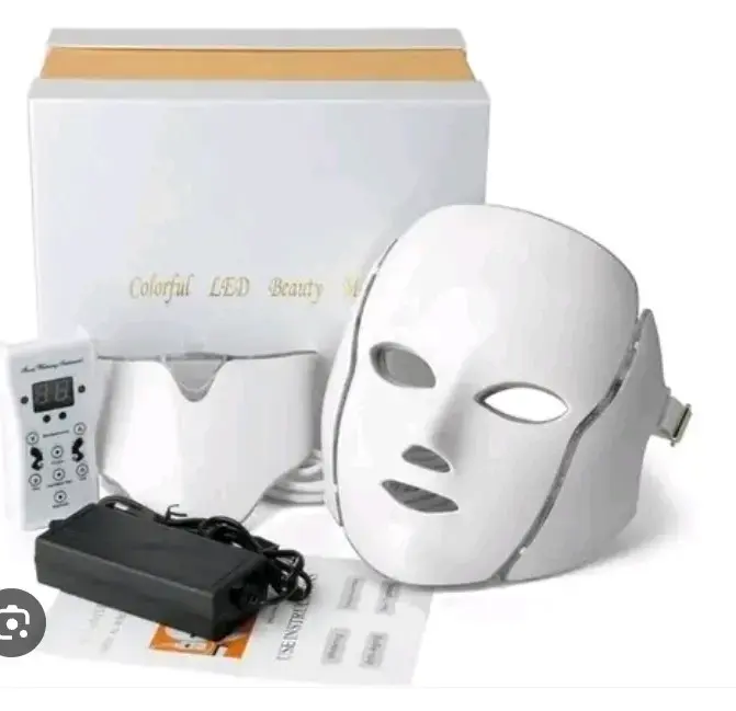 Máscara LED facial de belleza con control remoto - 1