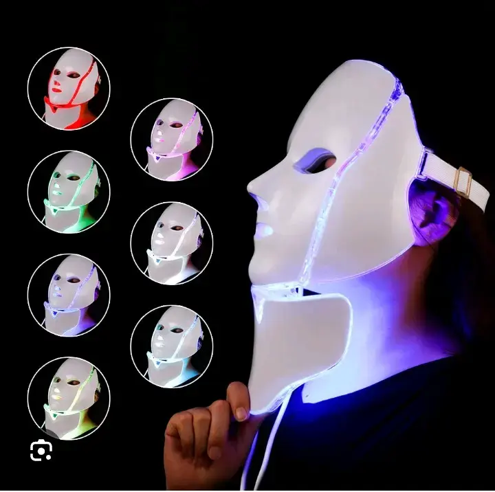 Máscara LED facial de belleza con control remoto - 2