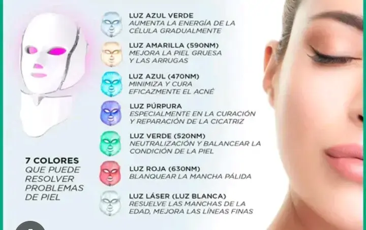 Máscara LED facial de belleza con control remoto - 3