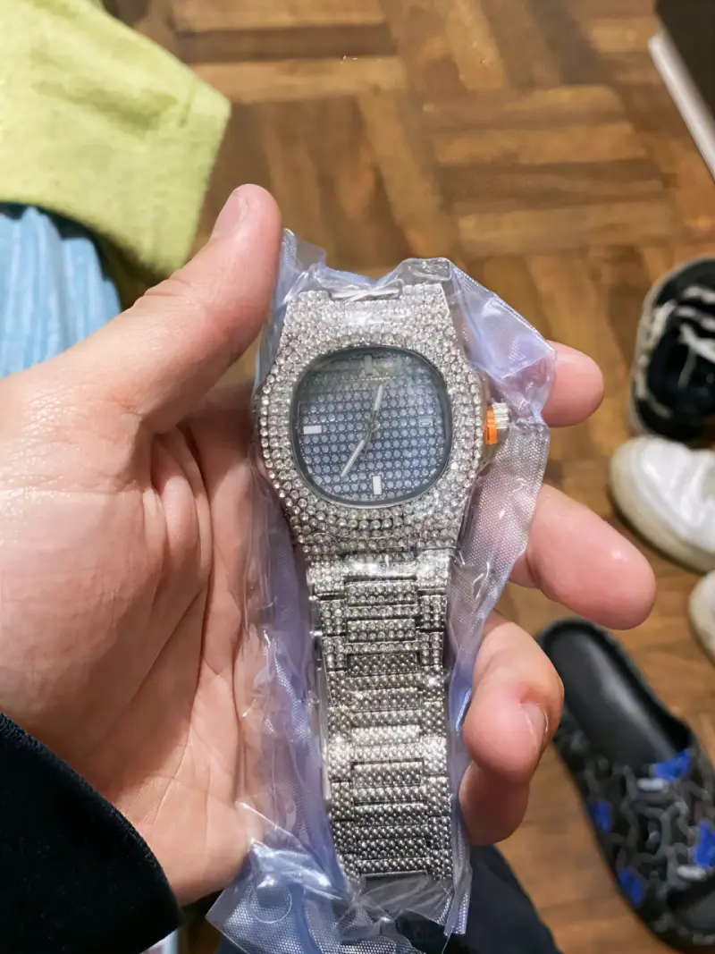 Reloj nuevo diamantes llamativo acero inoxidable - 3
