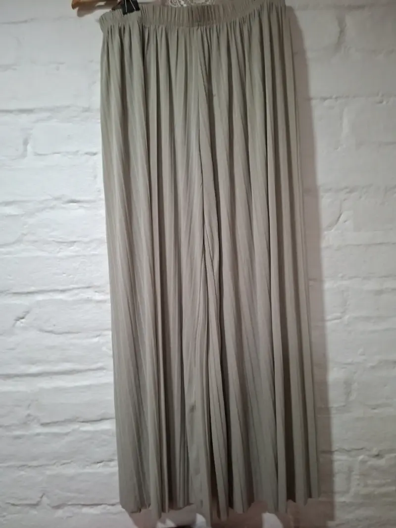 Pantalon plisada beige elegante
