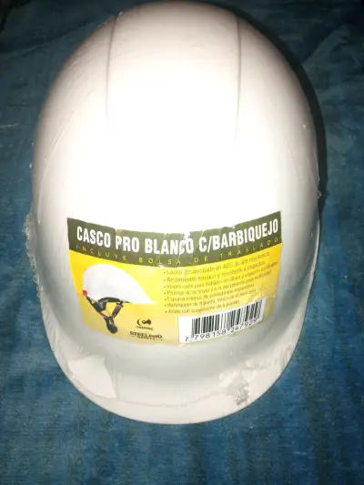 Casco de seguridad blanco con barboquejo - miniatura 1