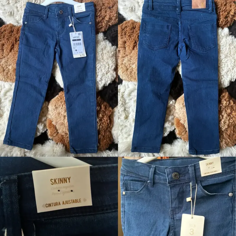 Jeans skinny ajustables para niños talla 3