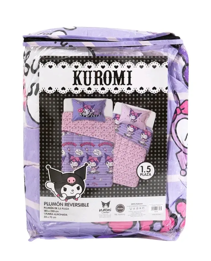 Ropa de cama infantil Kuromi morada - 2