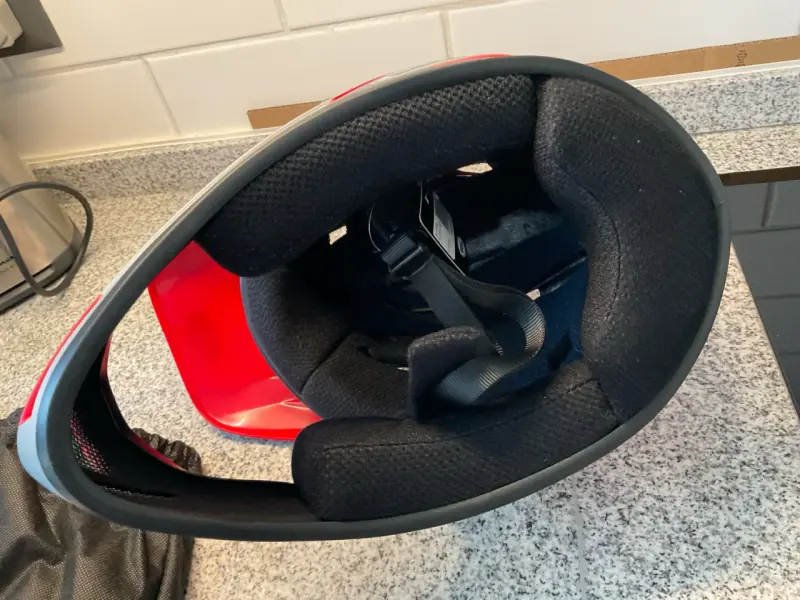 Casco integral Bell rojo y gris para ciclismo - 4