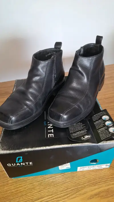 Botines de cuero negro Guante talla 40 - miniatura 1