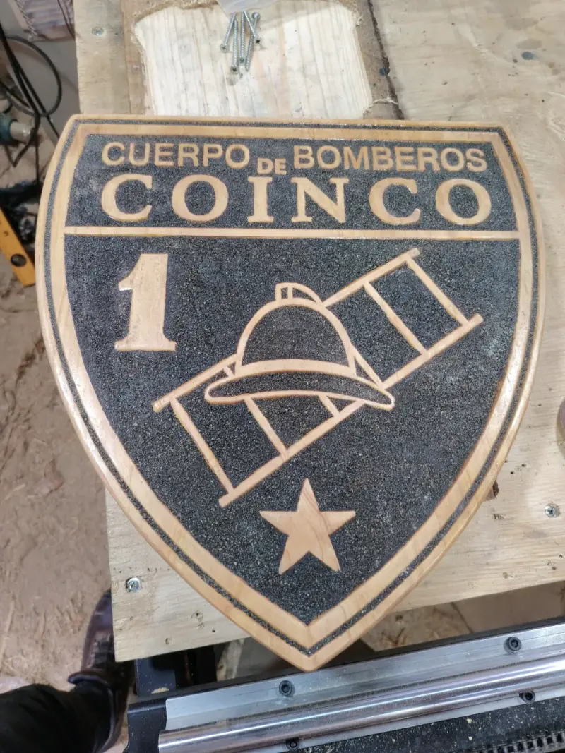 Escudo decorativo de madera, con fondo arenado - 3