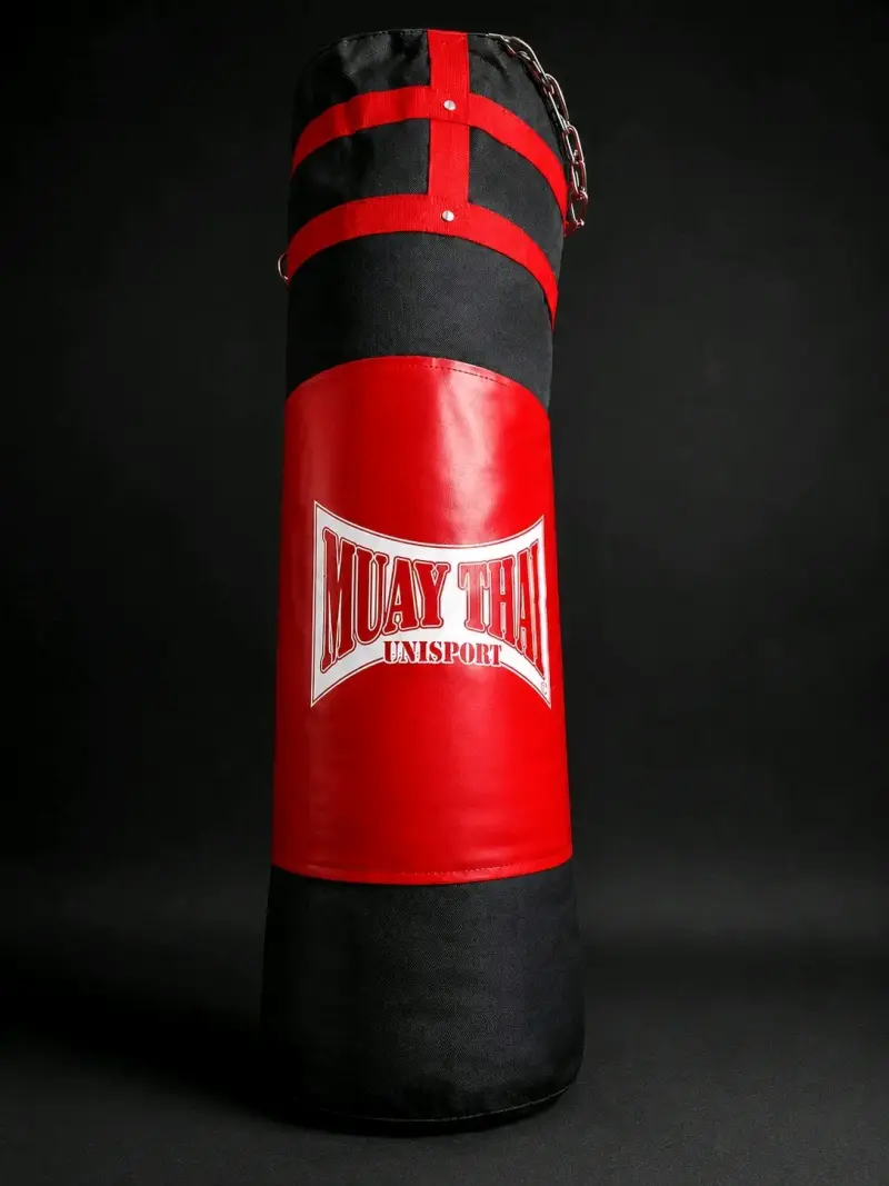 Saco de boxeo Muay Thai Unisport rojo y negro - 2