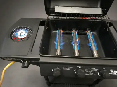 Parrilla a gas BBQ Grill con quemador lateral - miniatura 3