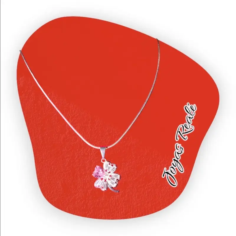 Collar de plata con colgante de flor - 1
