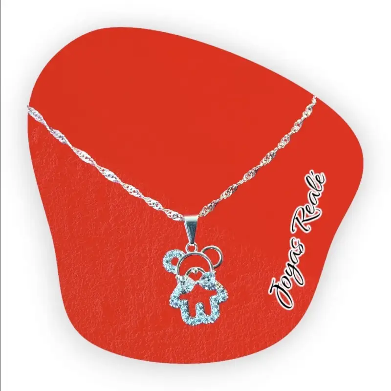 Collar de plata con colgante de flor - 4