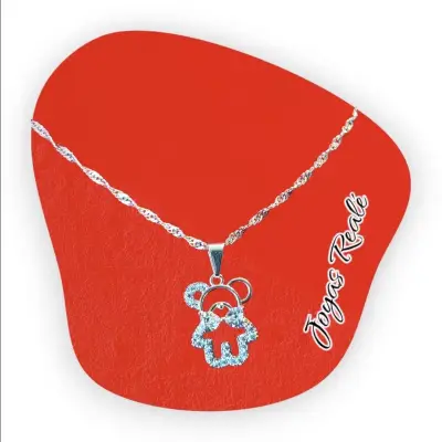 Collar de plata con colgante de flor - miniatura 4